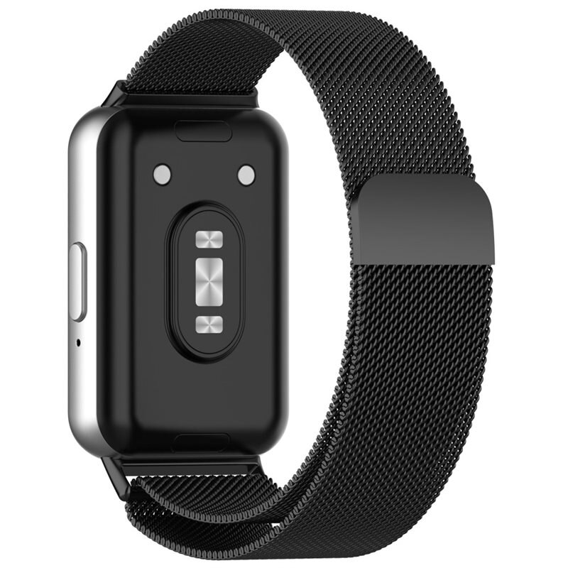 Samsung Galaxy Fit 3 Reim Milanese Loop Svart - Luksuriøst armbånd med magnetisk lukking - Rustfritt stål