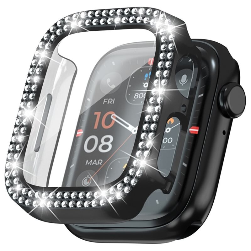 Full Cover Case Rhinestone Apple Watch Series 4-6 44mm Svart