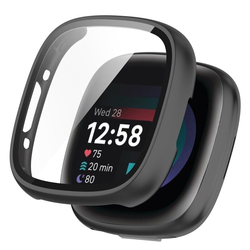 Full Cover Case Fitbit Sense 2 Svart - Deksel