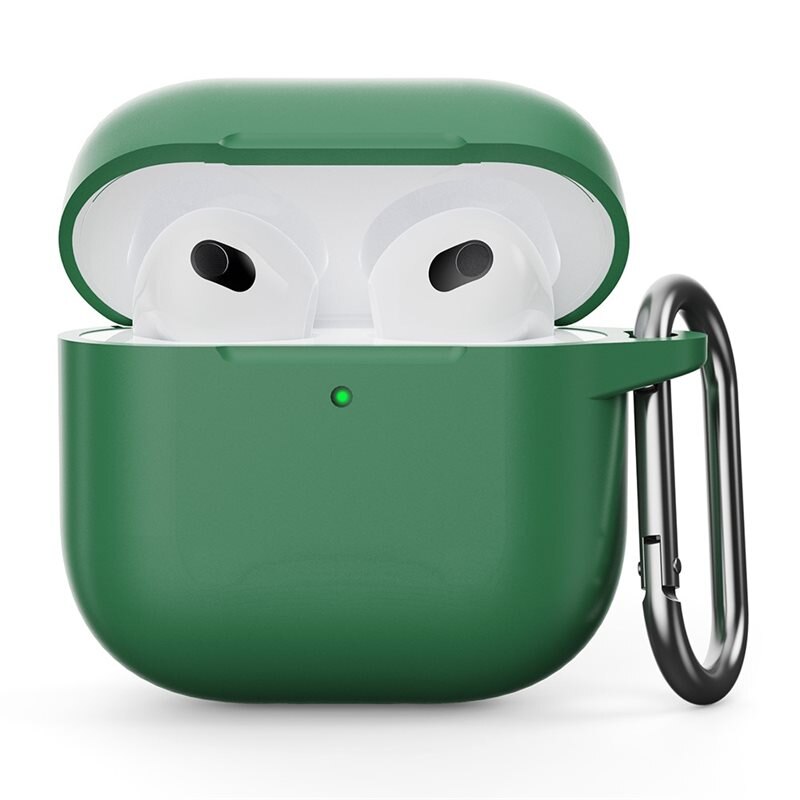 Silikondeksel med karabinkrok Apple AirPods 4 Grønn