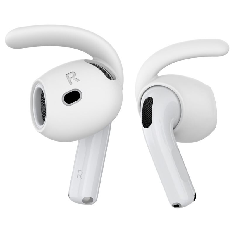 Ahastyle Sport Earhooks Silicone Apple AirPods 4 hvit - Sportsørepropper i silikon