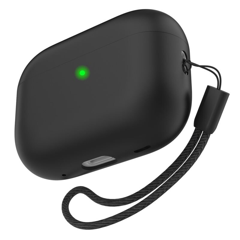 Ahastyle Silicone Handstrap Case Apple AirPods Pro 2 svart - Silikondeksel med håndleddsrem