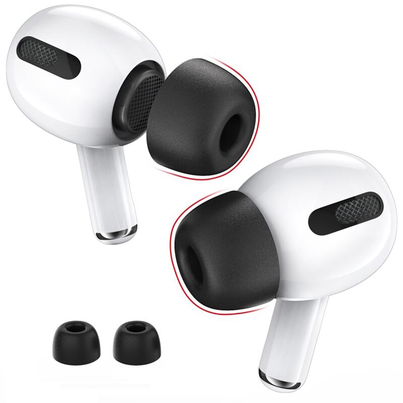 Ahastyle Memory Foam Ear Tips AirPods Pro svart (Small) - Store Memory Foam-øreproppe