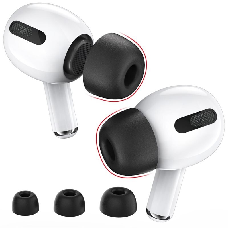 Ahastyle Memory Foam Ear Tips (3-pack) AirPods Pro svart - Medium Memory Foam-ørepropper