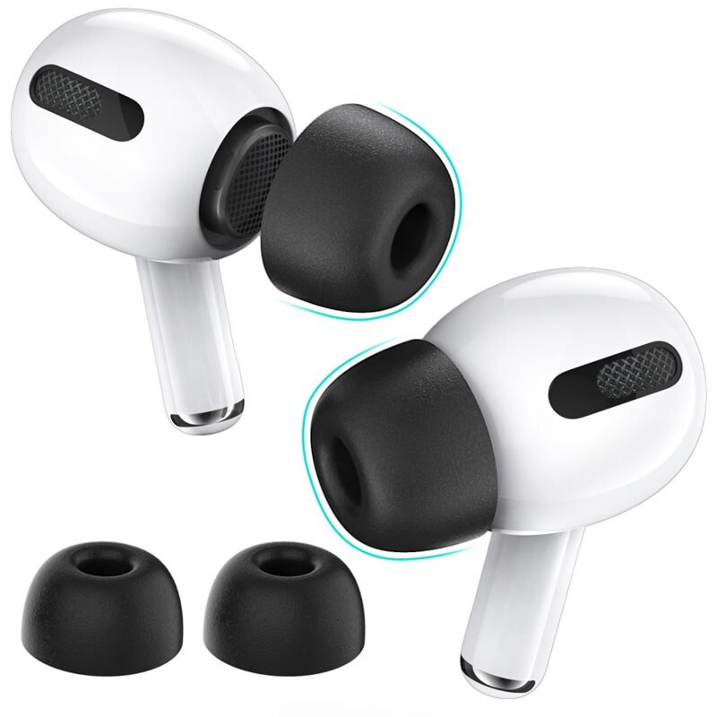 Ahastyle Memory Foam Ear Tips AirPods Pro 2 svart (Large) - Store Memory Foam-øreproppe