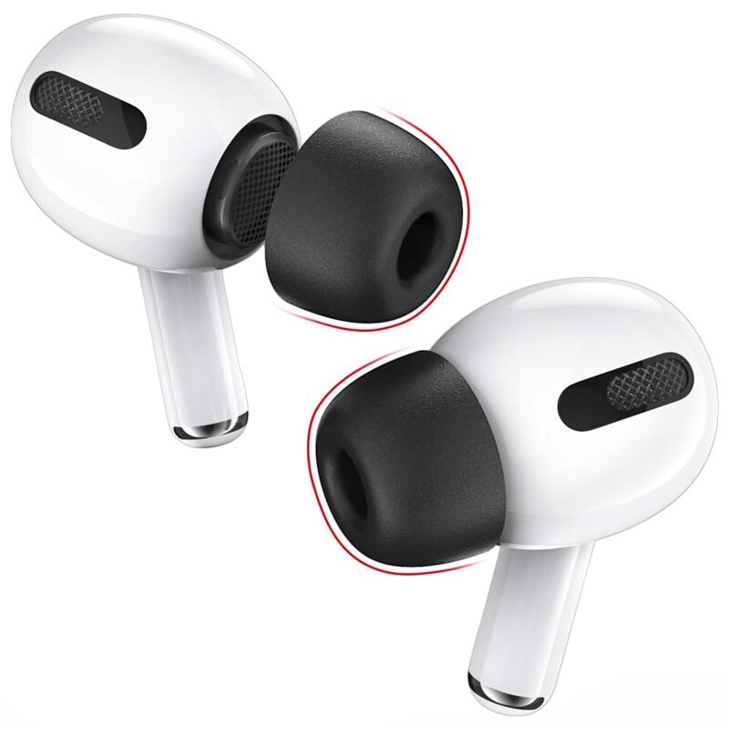Ahastyle Memory Foam Ear Tips (3-pack) AirPods Pro 2 svart (Medium) - Medium Memory Foam-ørepropper