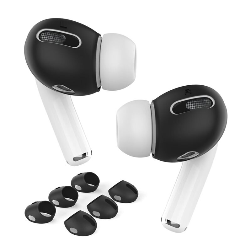 Ahastyle Earpads Silikon (3-pack) Apple AirPods Pro svart - Silikonøreputer i 3-pakning