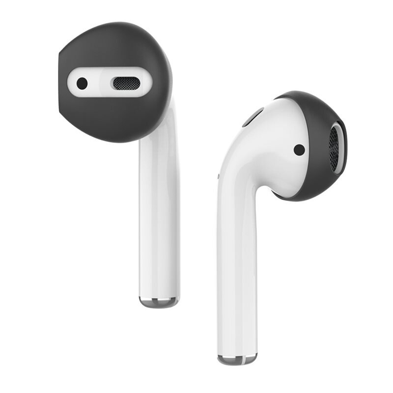 Ahastyle Earpads Silikon (3-pack) Apple AirPods svart - Silikonøreputer i 3-pakning