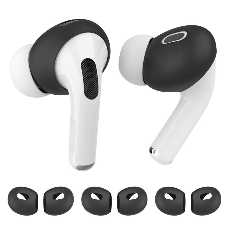 Ahastyle Earpads Silikon (3-pack) Apple AirPods Pro 2 svart - Silikonøreputer i 3-pakning