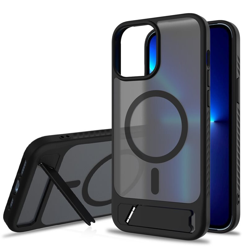 Magnetisk deksel med stativ iPhone 12 Pro Max Svart
