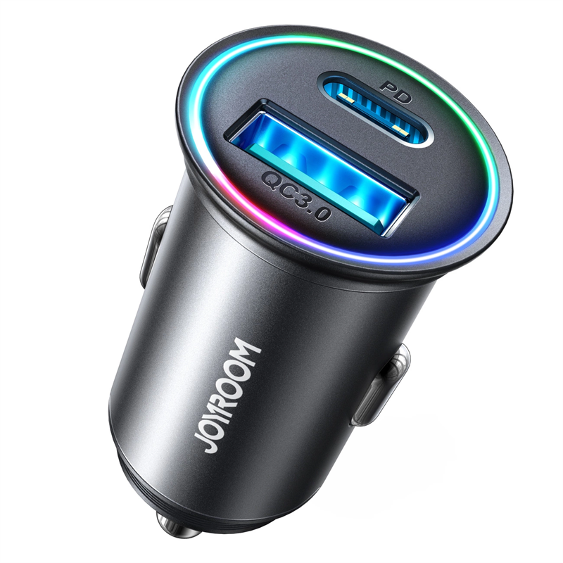 Joyroom JR-CCN04 Mini Billader USB-C + USB-A 60W svart