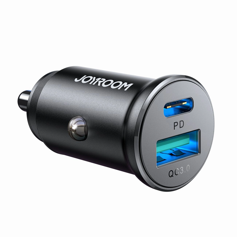 Joyroom JR-CCN05 Mini Billader USB-C + USB-A 30W svart