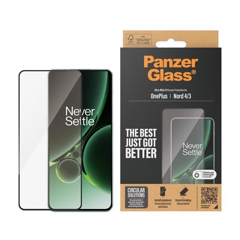 PanzerGlass OnePlus Nord 3 Screen Protector Ultra Wide Fit - Herdet glass skjermbeskytter - Klar beskyttelse for din skjerm