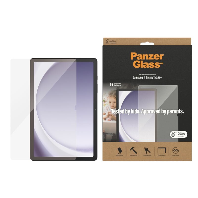 PanzerGlass Samsung Galaxy Tab A9 Plus Screen Protector Ultra Wide Fit - Herdet glass skjermbeskytter