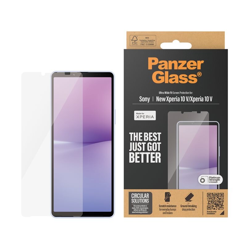 PanzerGlass Sony Xperia 10 VI Screen Protector Ultra Wide Fit - Herdet glass skjermbeskytter - Klar beskyttelse for din skjerm