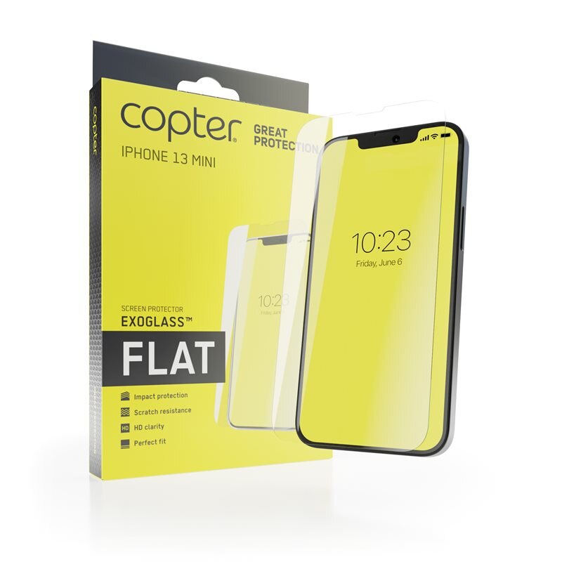 Copter Exoglass iPhone 13 Mini - Herdet glass skjermbeskytter - Enkel installasjon