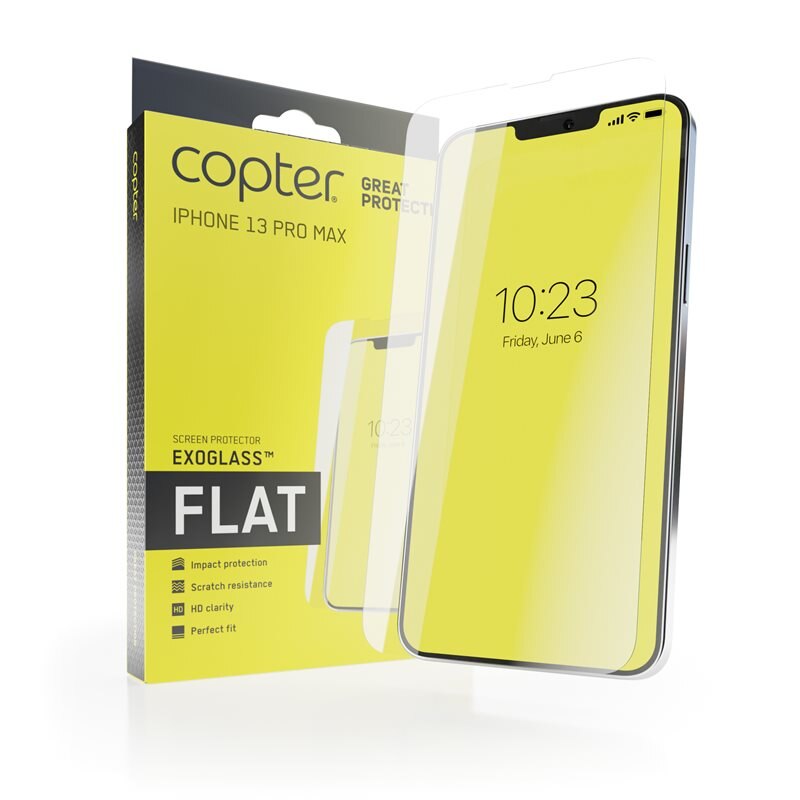 Copter Exoglass iPhone 13 Pro Max - Herdet glass skjermbeskytter - Enkel installasjon