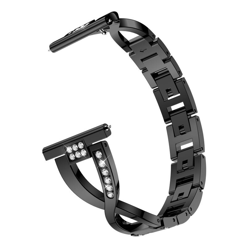 Crystal Bracelet Samsung Galaxy Watch Active 2 44mm svart - Elegant reim med glitrende steiner i stilfull design