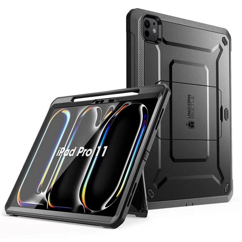 SUPCASE Unicorn Beetle Pro Case iPad Pro 11 5th Gen (2024) Black - Deksel med Stativfunksjon