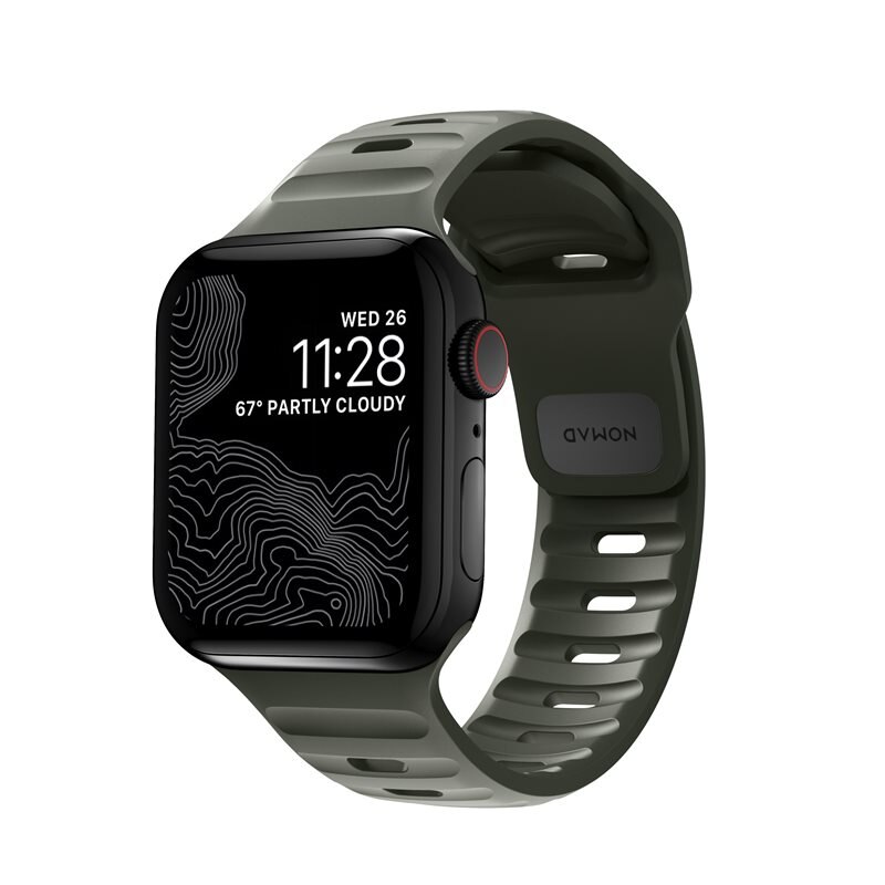 Nomad Apple Watch 41mm Series 8 Sport Band Ash Green - Klokkereim - Sportsreim