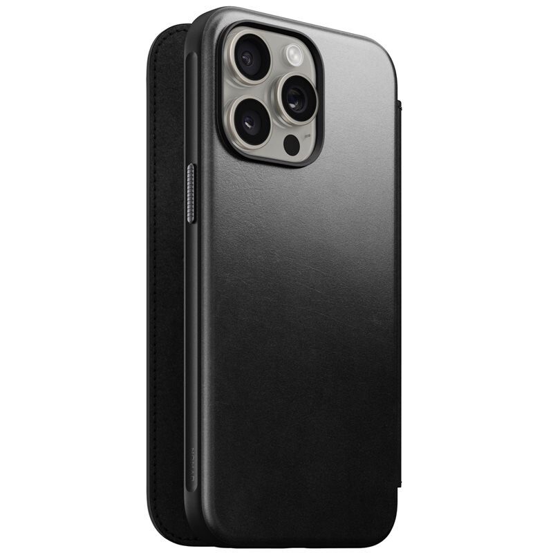 Nomad iPhone 15 Pro Max Modern Horween Leather Folio MagSafe Black - Etui