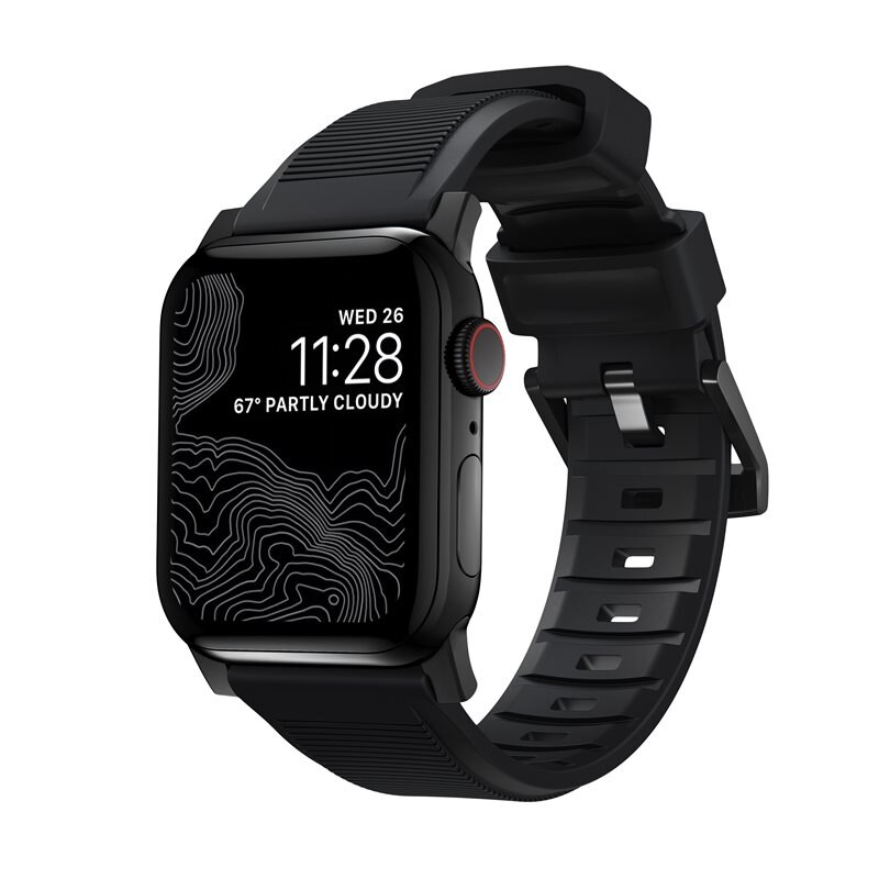 Nomad Apple Watch 40mm Rugged Band Black (Black Hardware) - Klokkereim