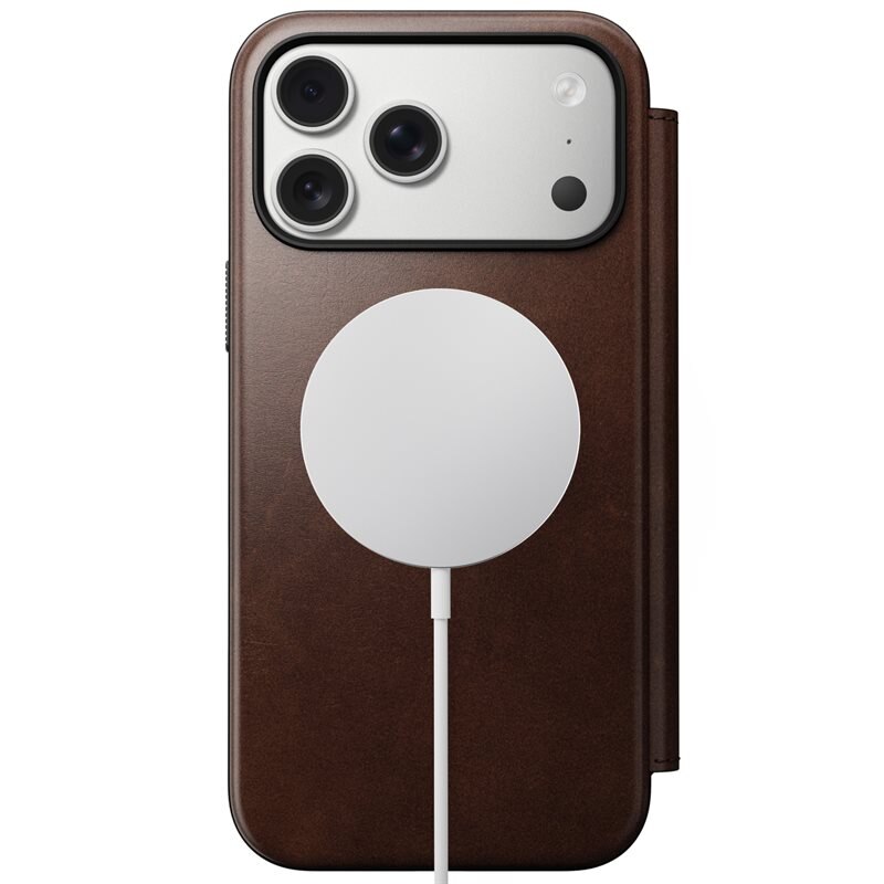 Nomad iPhone 17 Pro Max Modern Horween Leather Folio MagSafe Rustic Brown - Etui