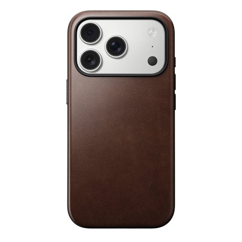 Nomad iPhone 17 Pro Modern Case Horween Leather MagSafe Rustic Brown - Deksel
