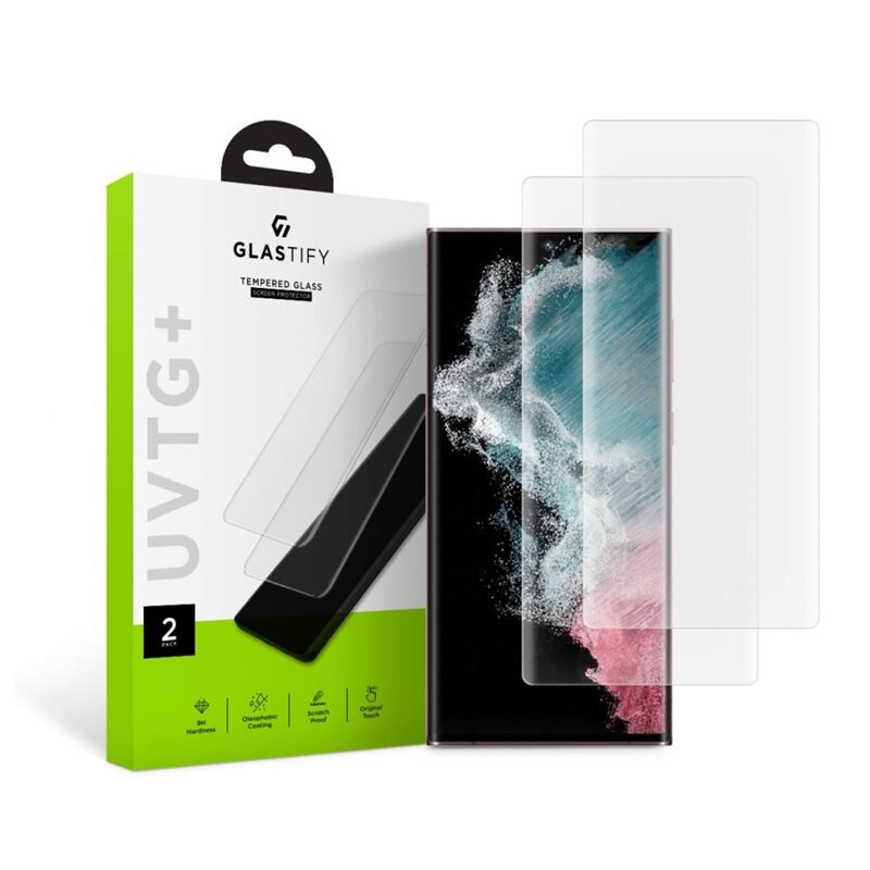 Glastify UV Tempered Glass Samsung Galaxy S23 Ultra 2-pack - Herdet glass skjermbeskytter - Klar beskyttelse for din skjerm
