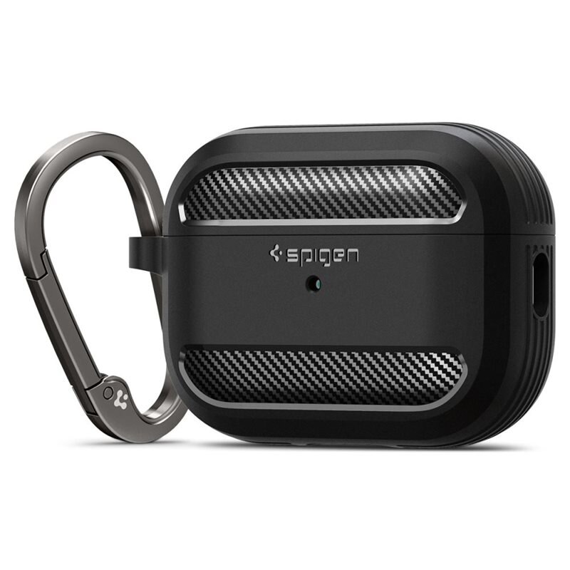 Spigen Apple AirPods Pro 2 Case Rugged Armor Black - Beskytt dine ørepropper - Praktisk etui for oppbevaring