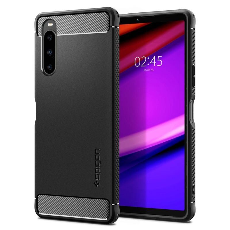 Spigen Sony Xperia 10 V Case Rugged Armor Black - Kult, støtsikkert deksel