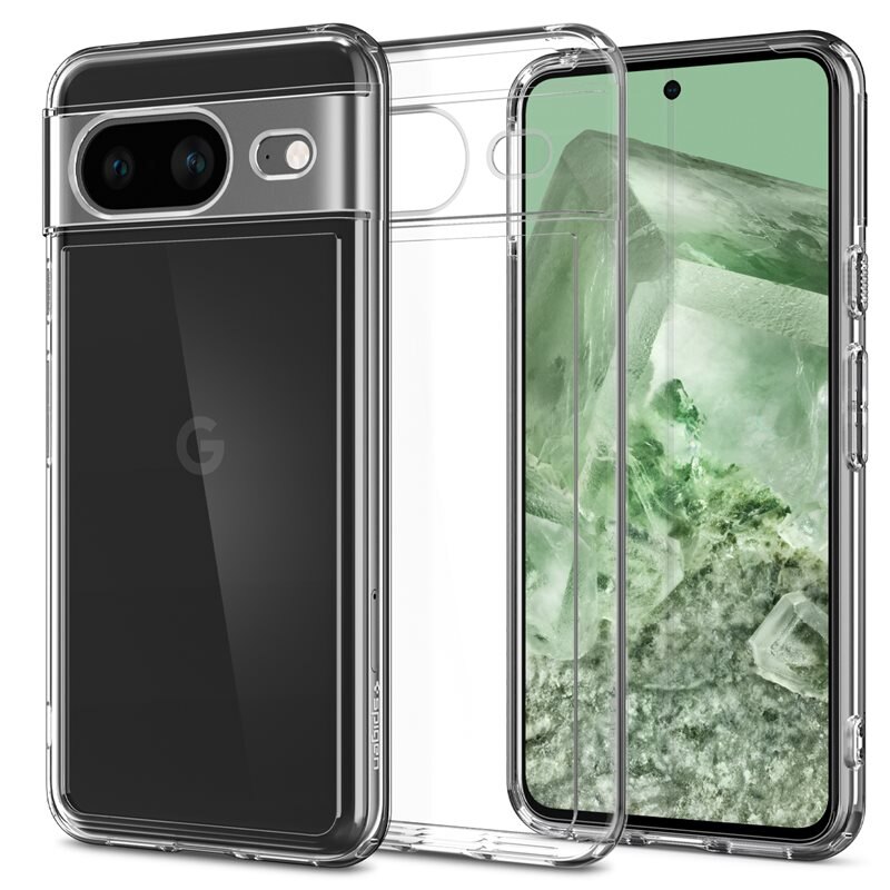 Spigen Google Pixel 8 Case Ultra Hybrid Crystal Clear - Mobildeksel