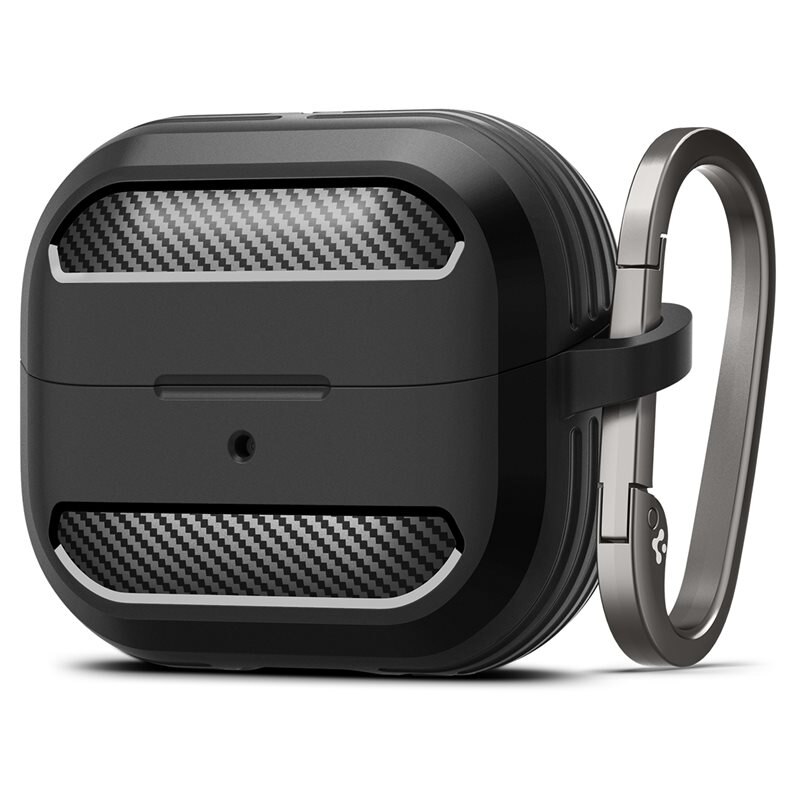 Spigen Samsung Galaxy Buds 3 Pro Case Rugged Armor Black - Beskytt dine ørepropper - Praktisk etui for oppbevaring