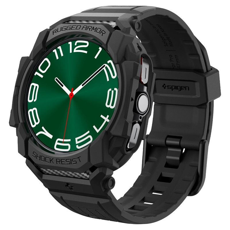 Spigen Samsung Galaxy Watch Ultra 47mm Case Rugged Armor Pro Black - Klokkereim og deksel