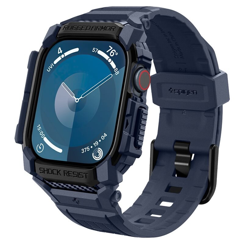 Spigen Apple Watch Series 10 42mm Case Rugged Armor Pro Navy Blue - Deksel til din smartklokke