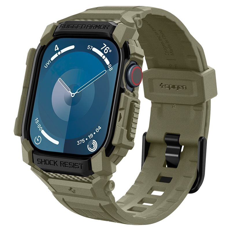 Spigen Apple Watch Series 10 46mm Case Rugged Armor Pro Vintage Khaki - Deksel til din smartklokke