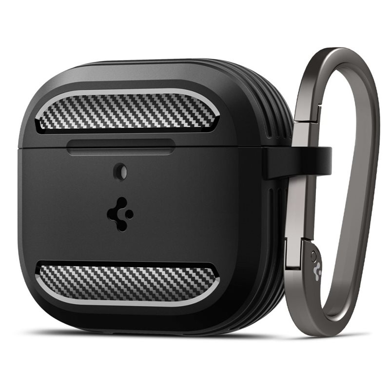 Spigen Apple AirPods 4 Case Rugged Armor Black - Beskytt dine ørepropper - Praktisk etui for oppbevaring