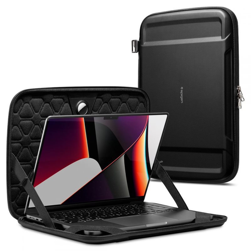 Spigen Laptop 13-14" Rugged Armor Pro Pouch Black - Solid beskyttelse til din laptop