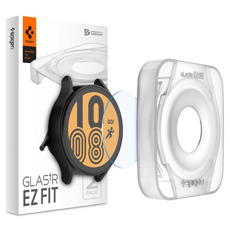 Spigen Samsung Galaxy Watch 5 40mm Screen Protector EZ Fit GLAS.tR (2-pack) - Herdet glass skjermbeskytter med monteringsramme - Enkel installasjon