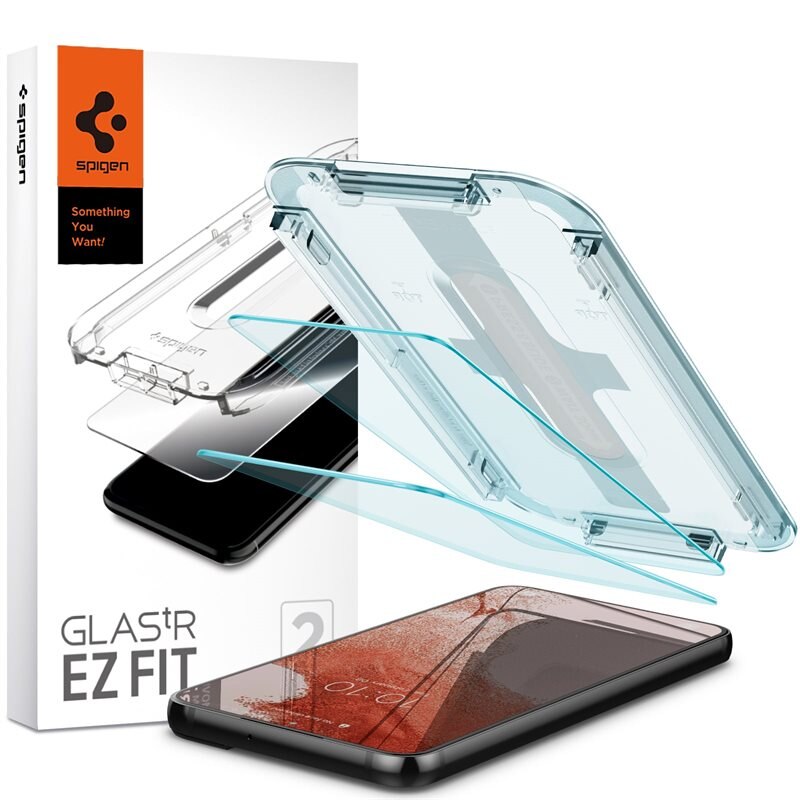 Spigen Galaxy S22 Plus Screen Protector GLAS.tR EZ Fit (2-pack) - Herdet glass skjermbeskytter med monteringsramme - Enkel installasjon