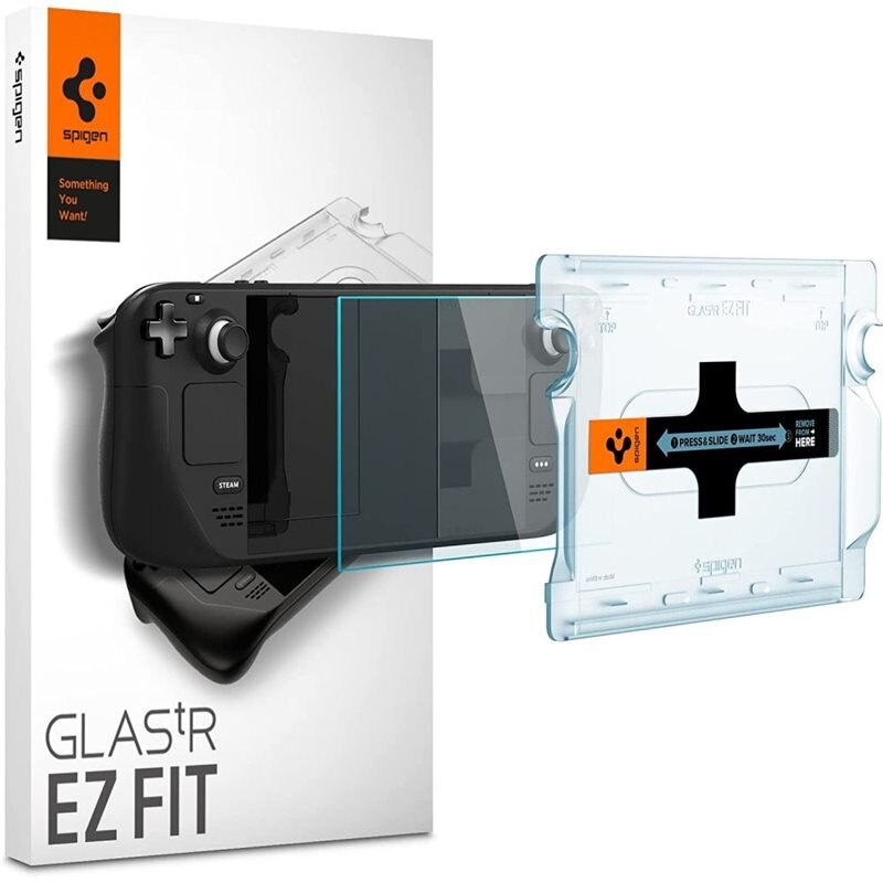 Spigen Steam Deck Screen Protector GLAS.tR EZ Fit - Herdet glass skjermbeskytter med monteringsramme - Enkel installasjon