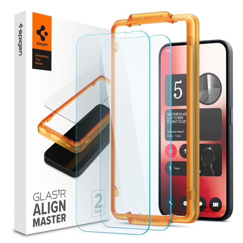 Spigen Nothing Phone 2a AlignMaster GLAS.tR (2-pack) - Herdet glass skjermbeskytter med monteringsramme - Enkel installasjon