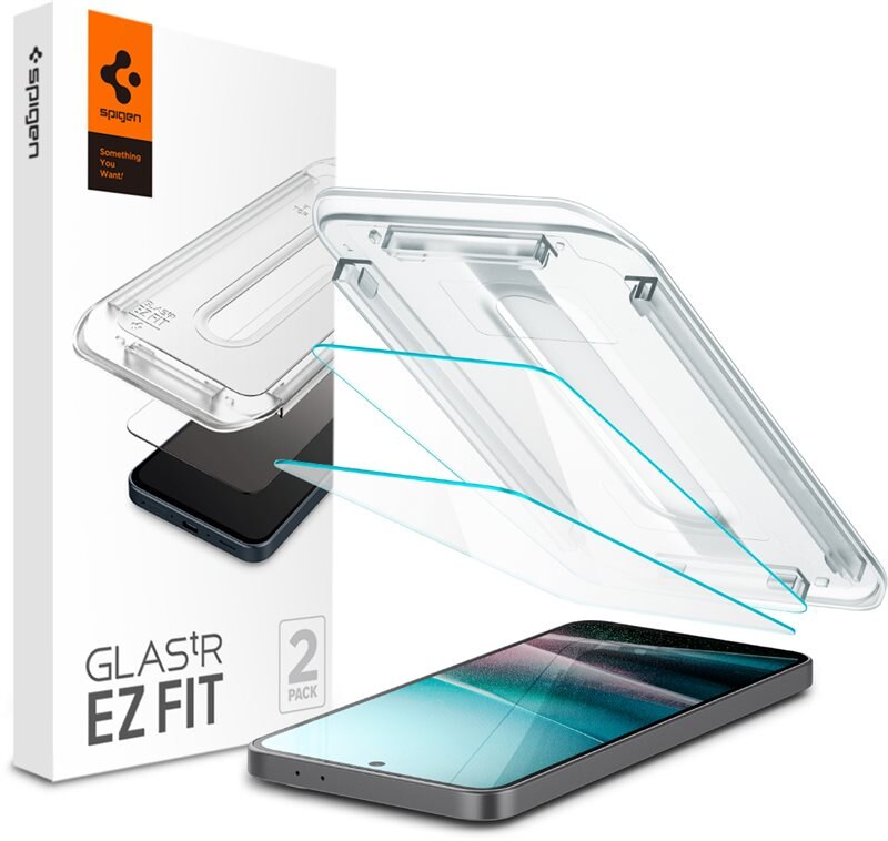 Spigen Samsung Galaxy A36 Screen Protector GLAS.tR EZ Fit (2-pack) - Herdet glass skjermbeskytter med monteringsramme - Enkel installasjon