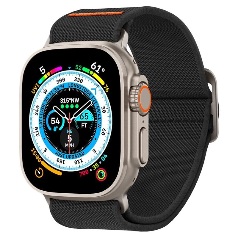 Spigen Fit Lite Ultra Apple Watch SE 44mm Black - Klokkereim - Stilig og komfortabelt tilbehør til din smartklokke
