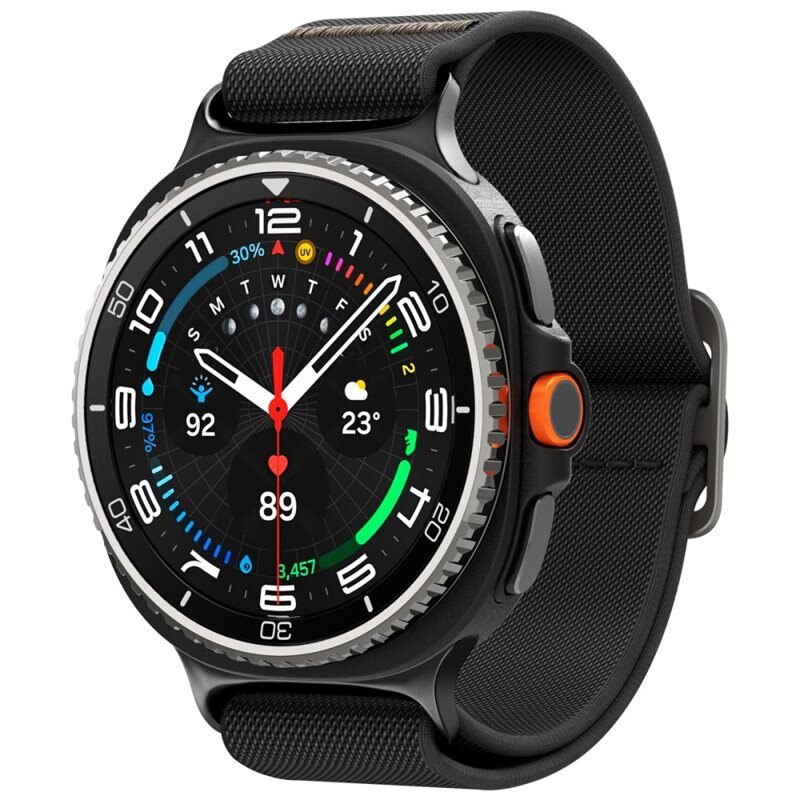Spigen Fit Lite Samsung Galaxy Watch 8 44mm Black - Klokkereim - Stilig og komfortabelt tilbehør til din smartklokke