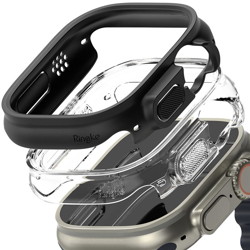 Ringke Slim Case (2-pack) Apple Watch Ultra 49mm 1st Gen Matte Black & Clear - Deksel til din smartklokke