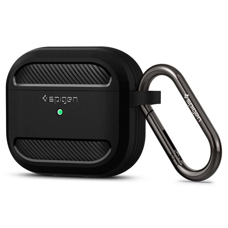 Spigen Apple AirPods 3 Case Rugged Armor Black - Beskytt dine ørepropper - Praktisk etui for oppbevaring