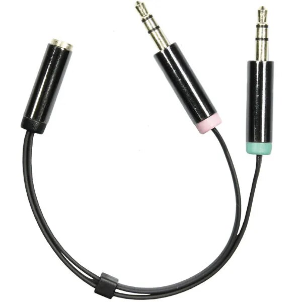 Deltaco Adapter 3,5 mm hunn til 2x hann svart