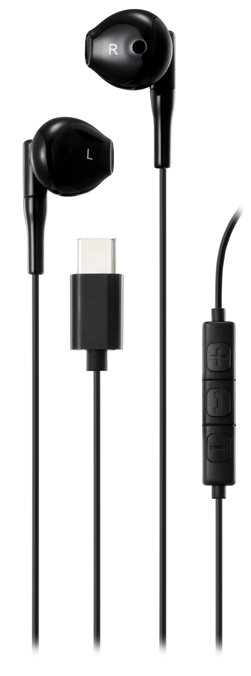 Streetz Semi-in-ear hodetelefoner USB-C svart