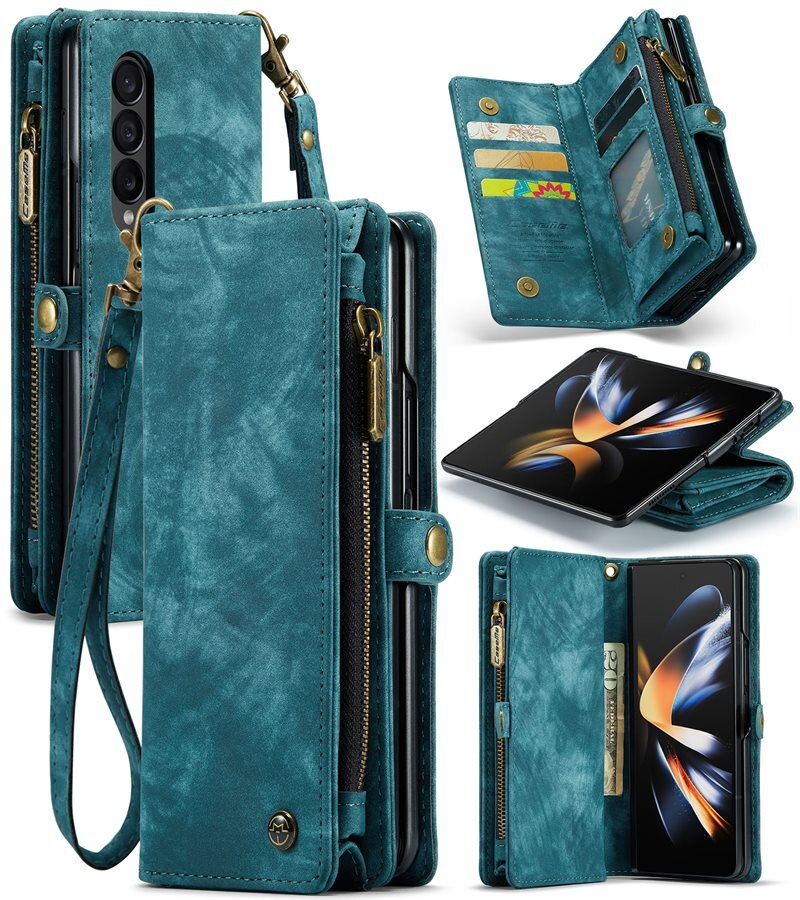 CaseMe Multi-slot Lommeboksetui Samsung Galaxy Z Fold 5 Blå